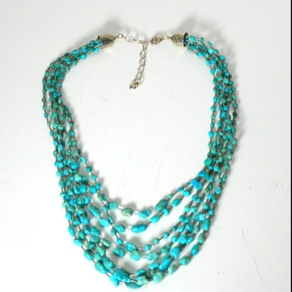Jay King Jewelry - Jay King DTR mine finds 7 strand Liquid Sterling Silver Turquoise Necklace 925
